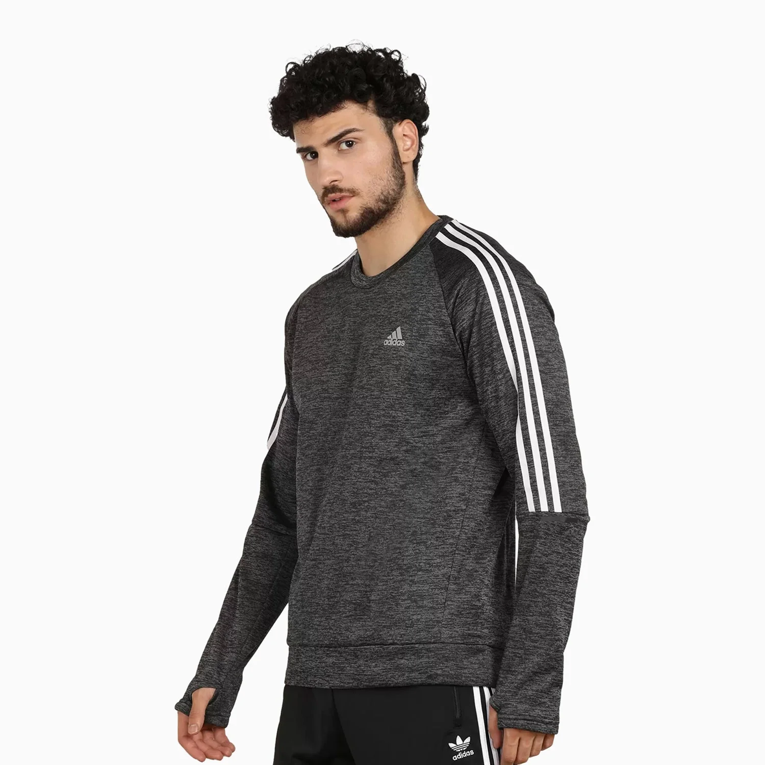 Men's Performance Own the Run 3-Stripes Sweatshirt - Image 2