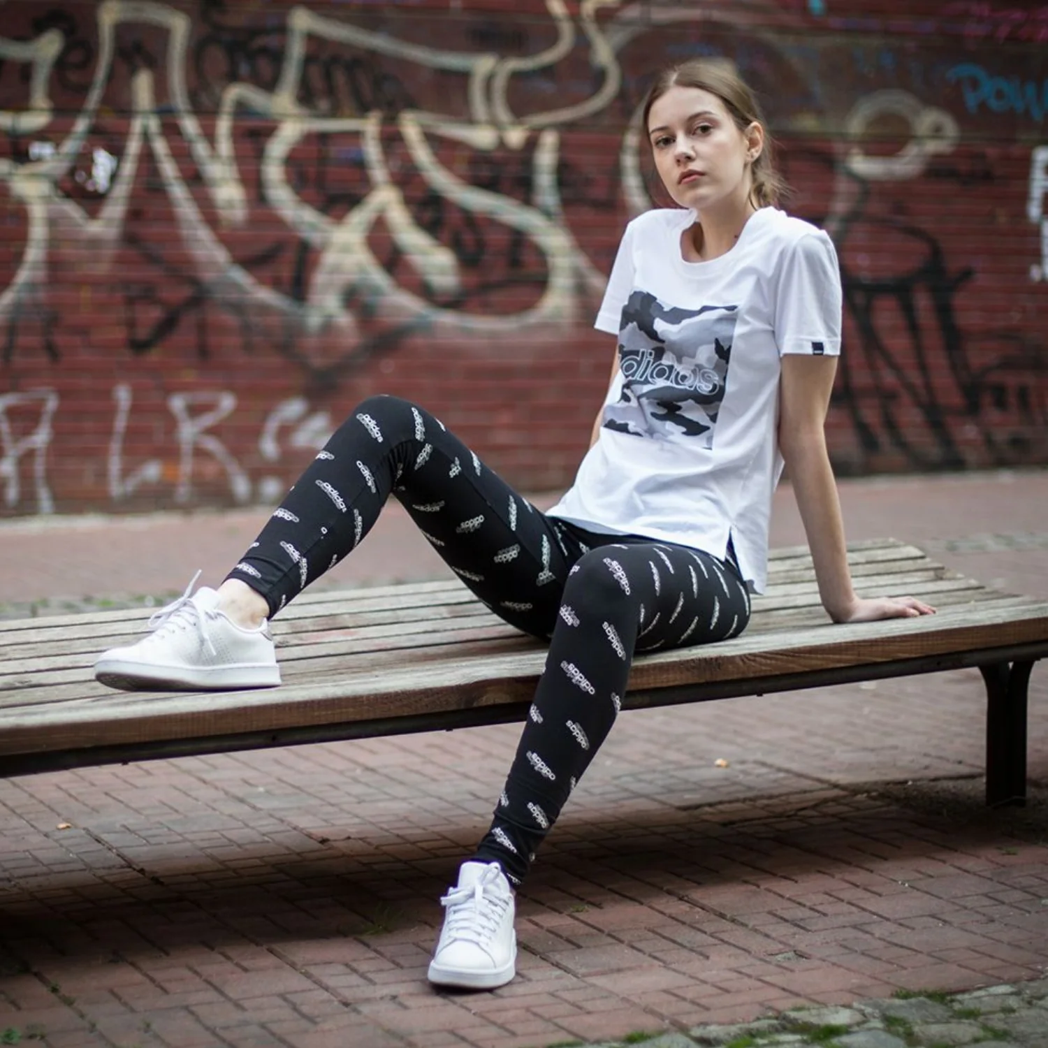 Women's Boxed Camo Graphic T Shirt - Image 3