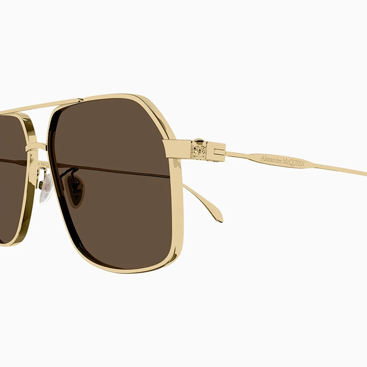Men's Gold Brown Sunglasses - Image 4