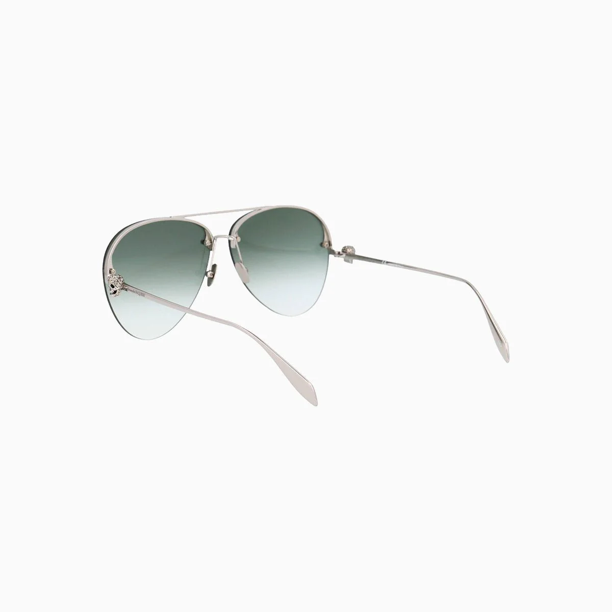 Alexander Mcqueen Silver Green Sunglasses - Image 6
