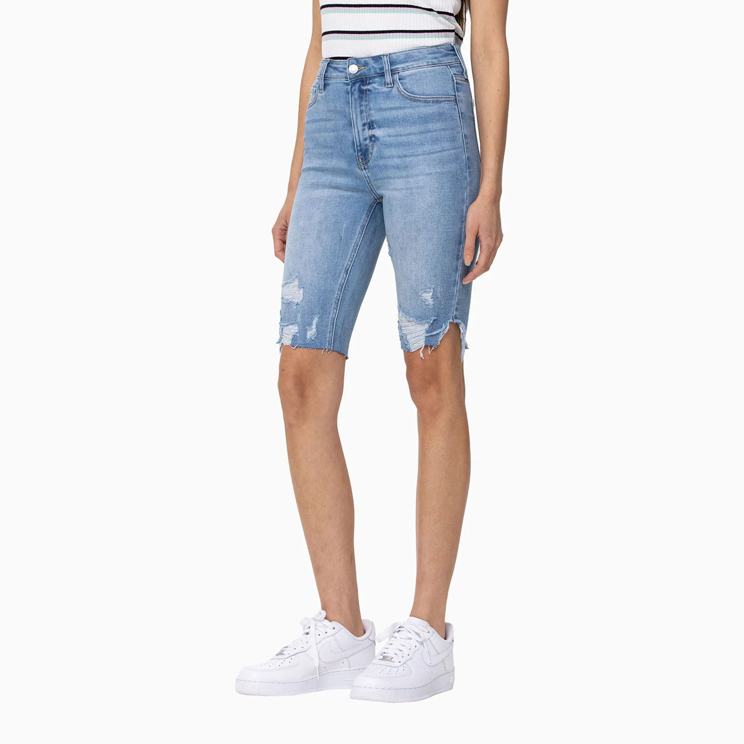 Women's High Rise Bermuda Longer Inseam Shorts - Image 3