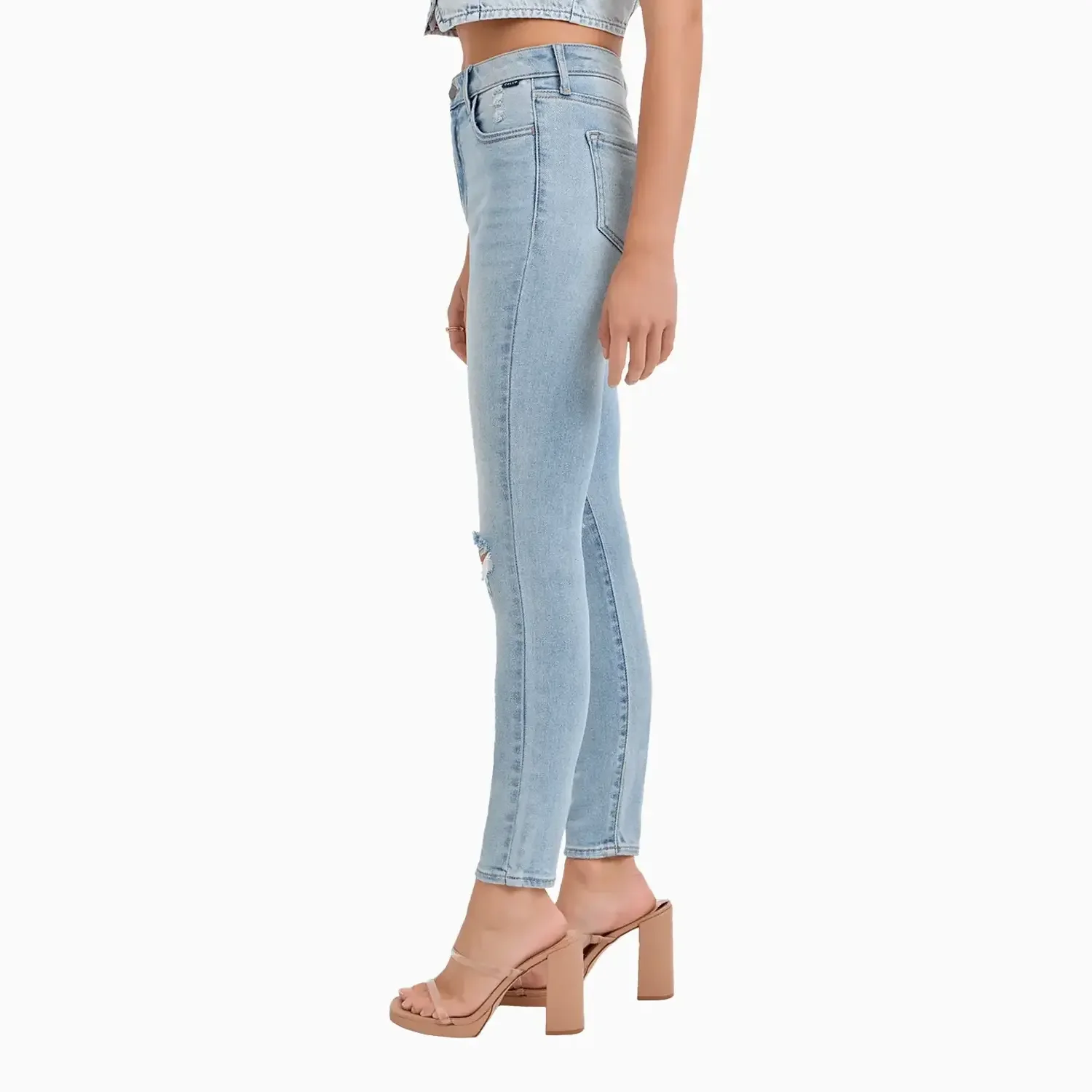 Women's High Rise Distress Ankle Skinny Pant - Image 3