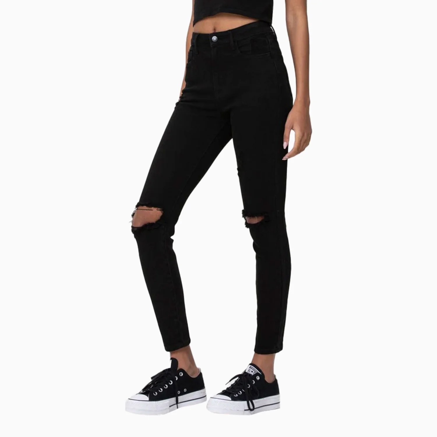 Women's High Rise Distress Ankle Skinny Pant - Image 4