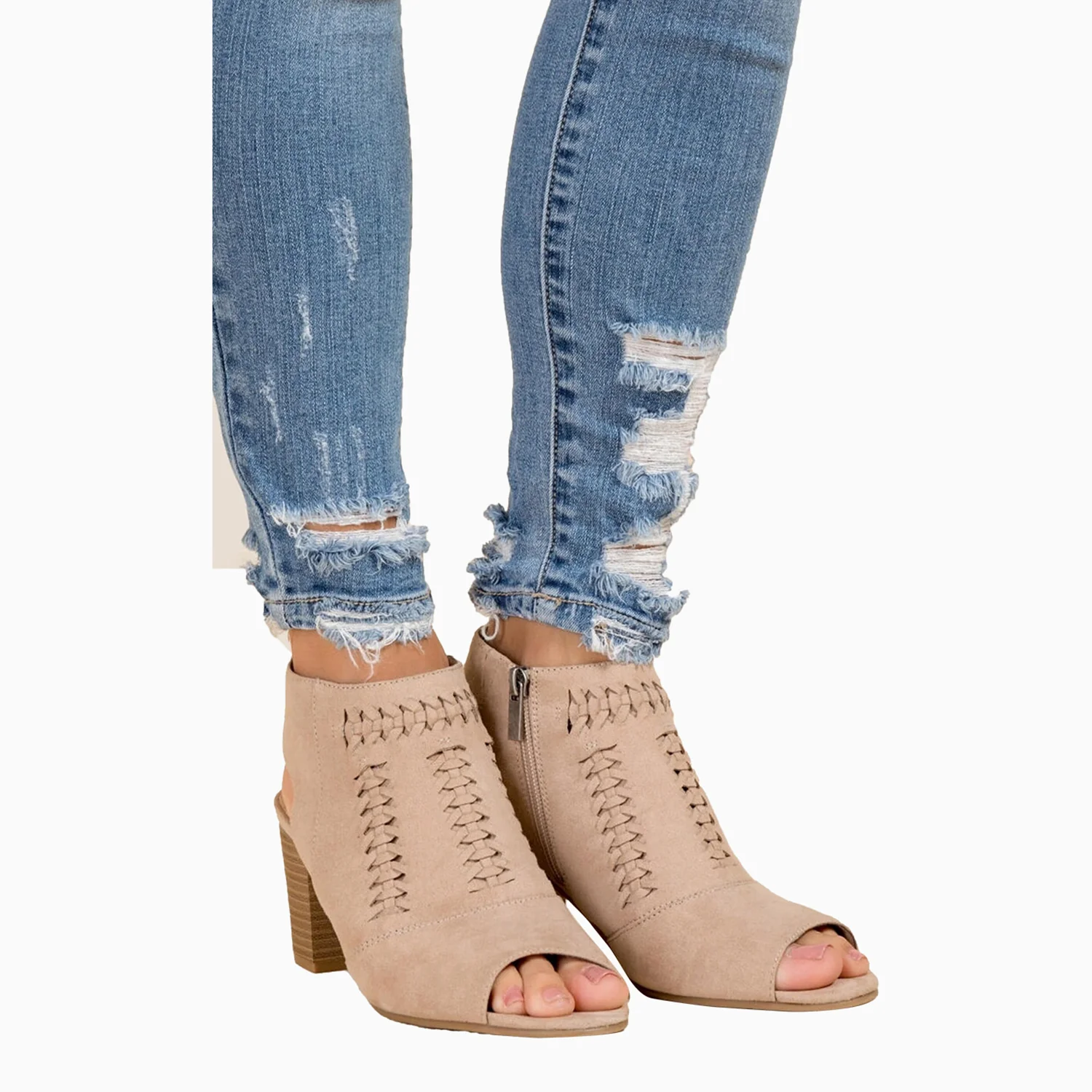 Women's Mid Rise Destroy Crop Skinny Pant - Image 3