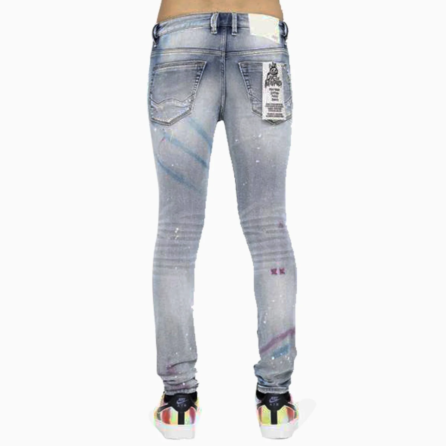 Men's Punk Super Skinny Stretch Denim Jeans - Image 2