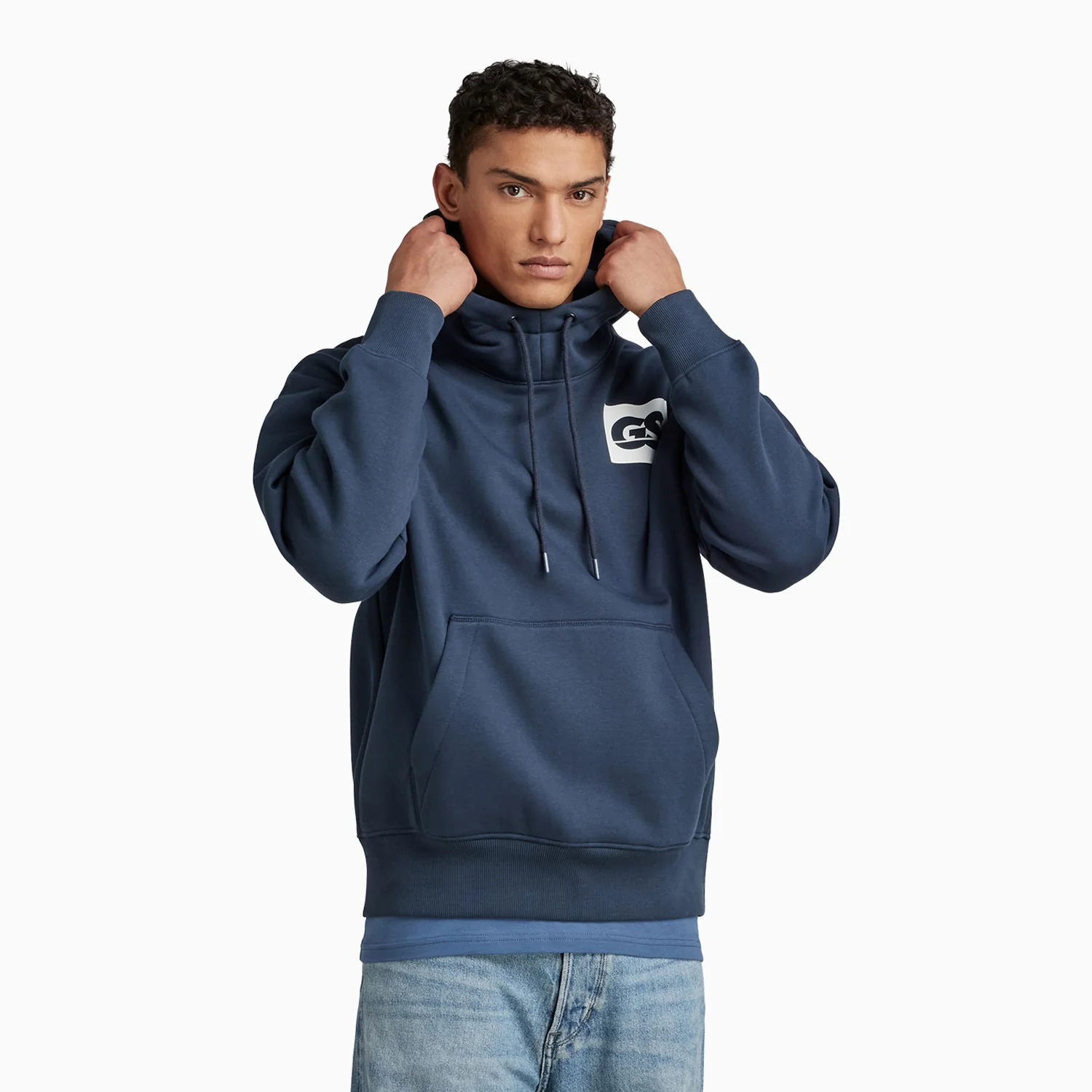 Men's GS Raw Back Graphic Loose Pull Over Hoodie - Image 3