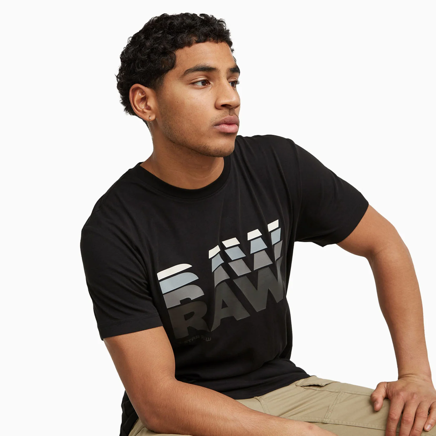 Men's Raw Graphic Crew Neck T Shirt - Image 5