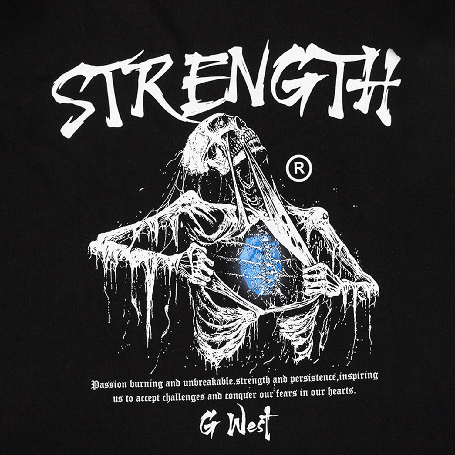 Men's Strength Skeleton Crew Neck T Shirt - Image 4