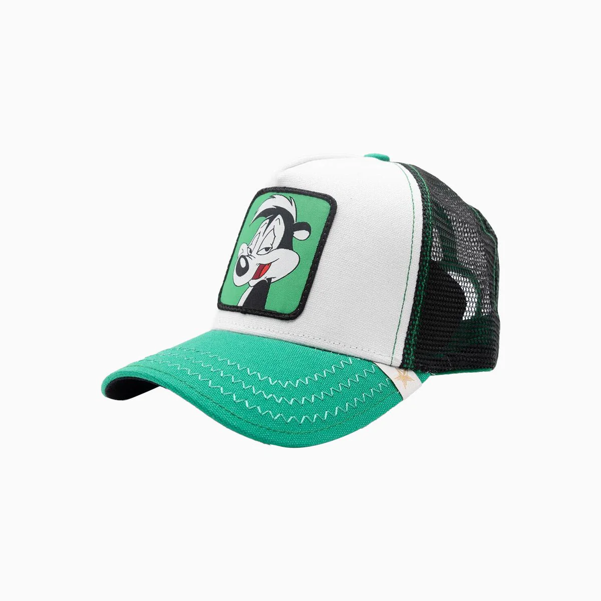 The Cartoon Green White Black Trucker Hat - Image 2