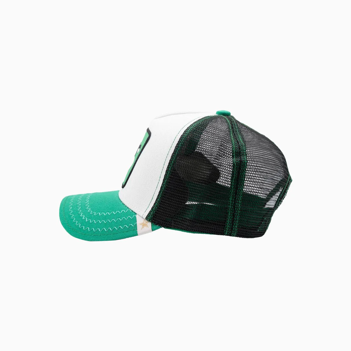The Cartoon Green White Black Trucker Hat - Image 3