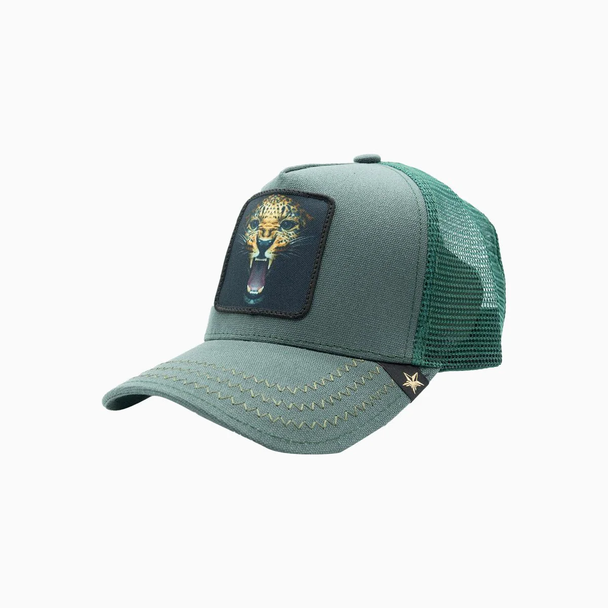The Light Green Gold Star Chita Trucker Hat - Image 2