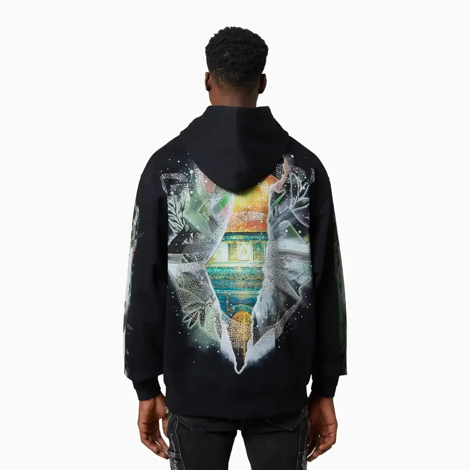 Men's Black Free Palestine Hoodie - Image 2