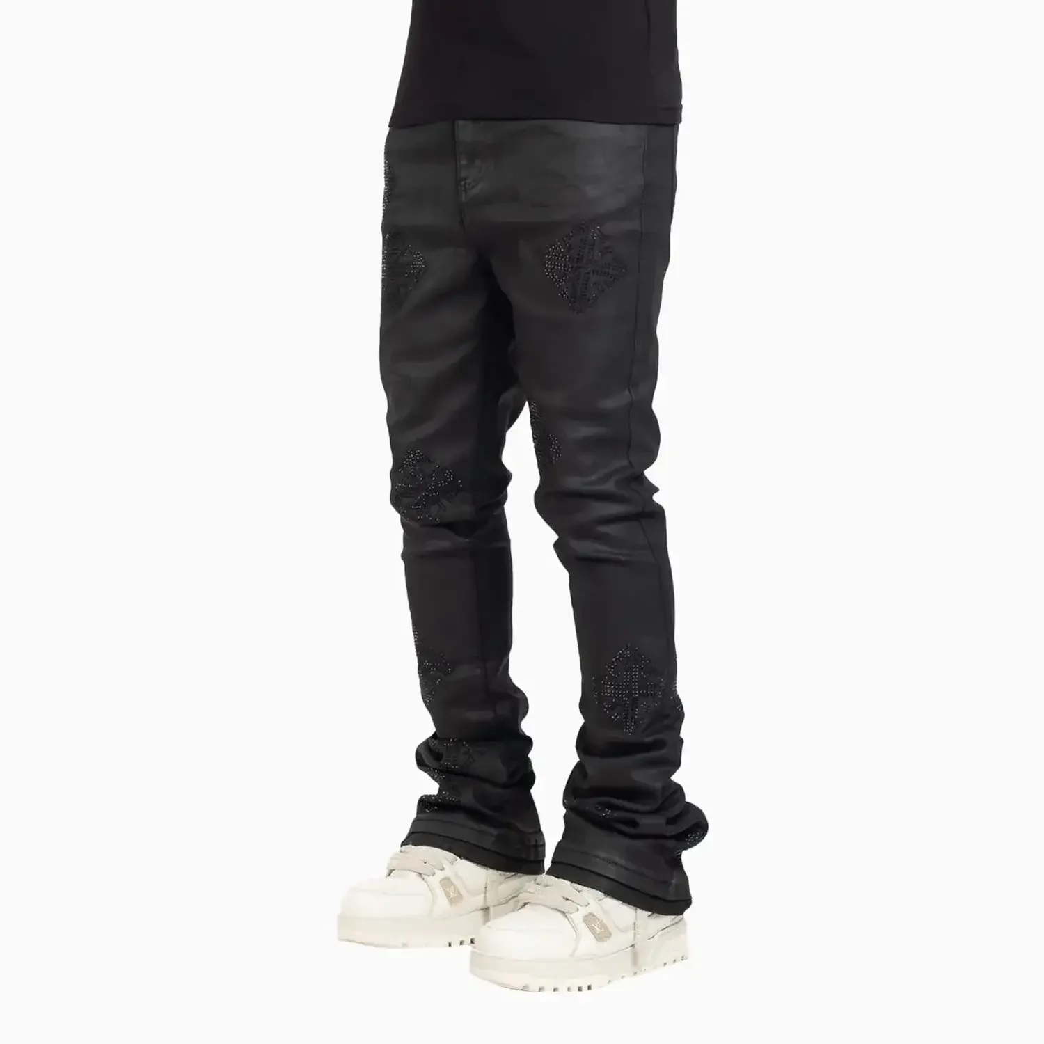 Men's Black Icon Embellished Denim Pant - Image 3