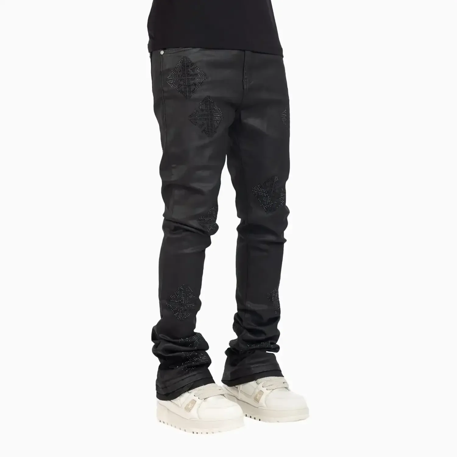 Men's Black Icon Embellished Denim Pant - Image 4