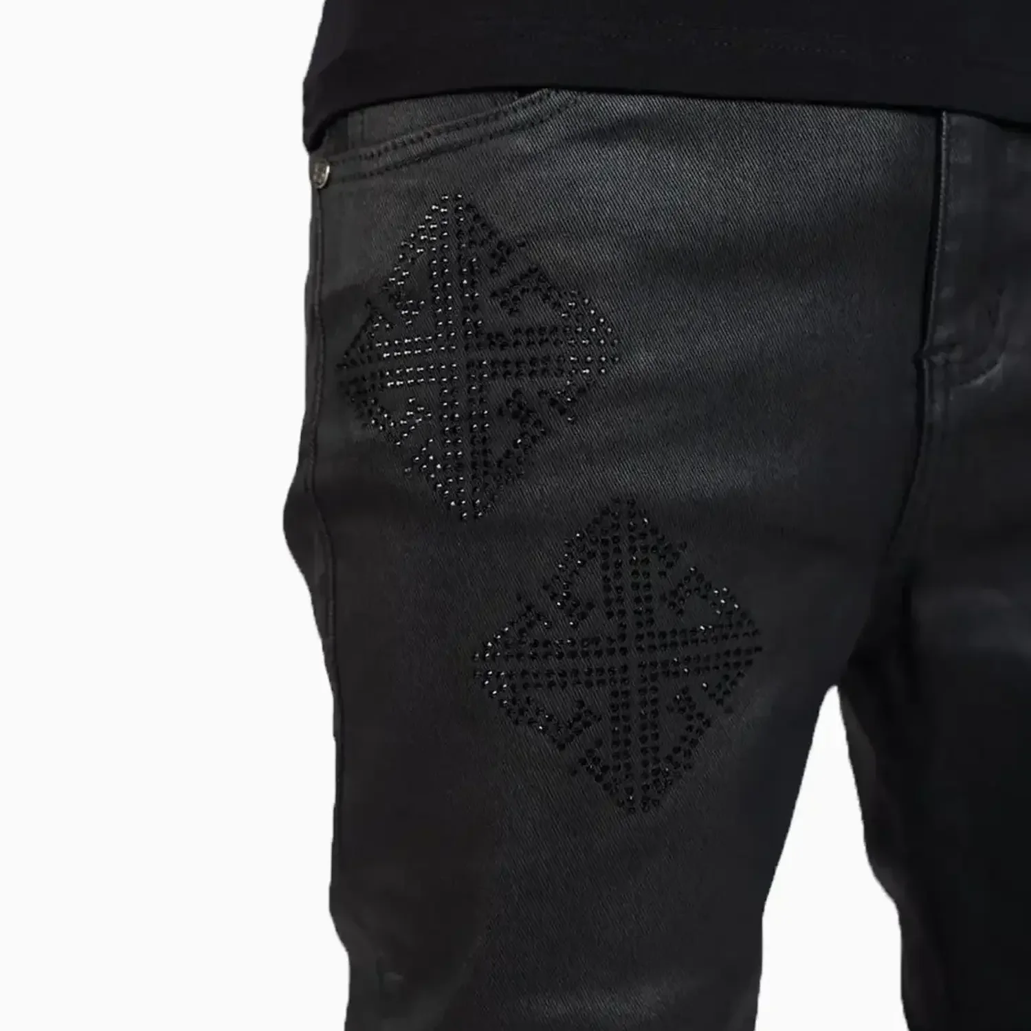 Men's Black Icon Embellished Denim Pant - Image 6