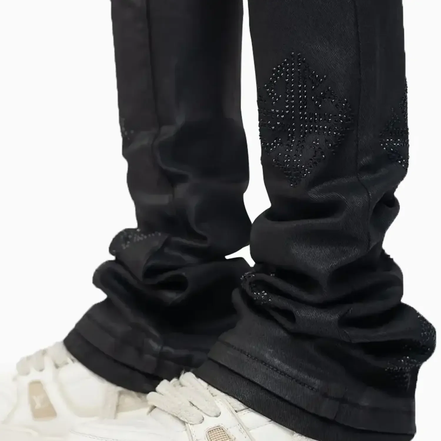 Men's Black Icon Embellished Denim Pant - Image 7