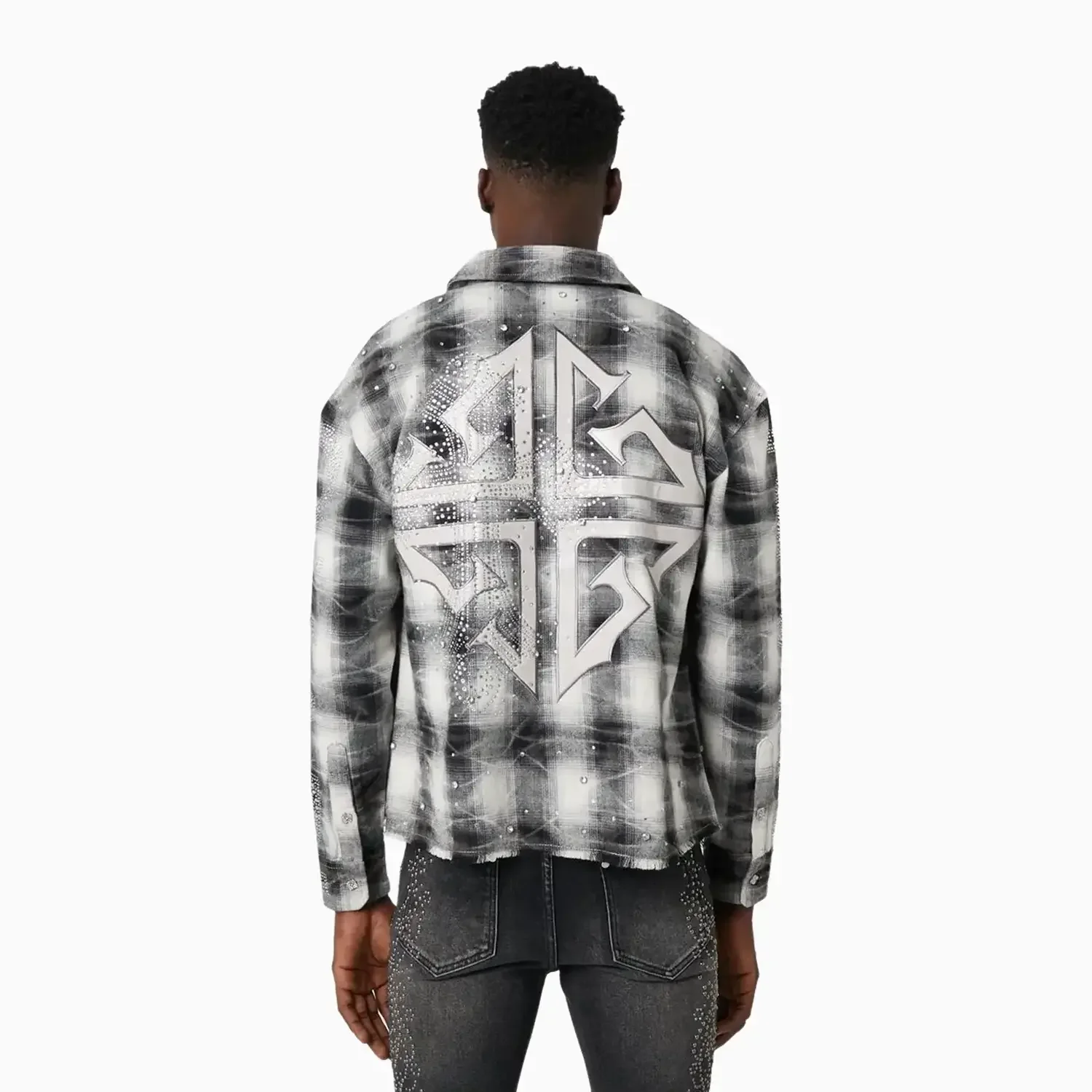 Men's Cloud Grey Cross Flannel Shirt - Image 2