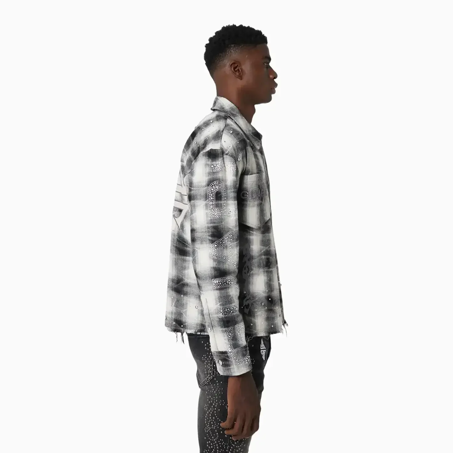 Men's Cloud Grey Cross Flannel Shirt - Image 3