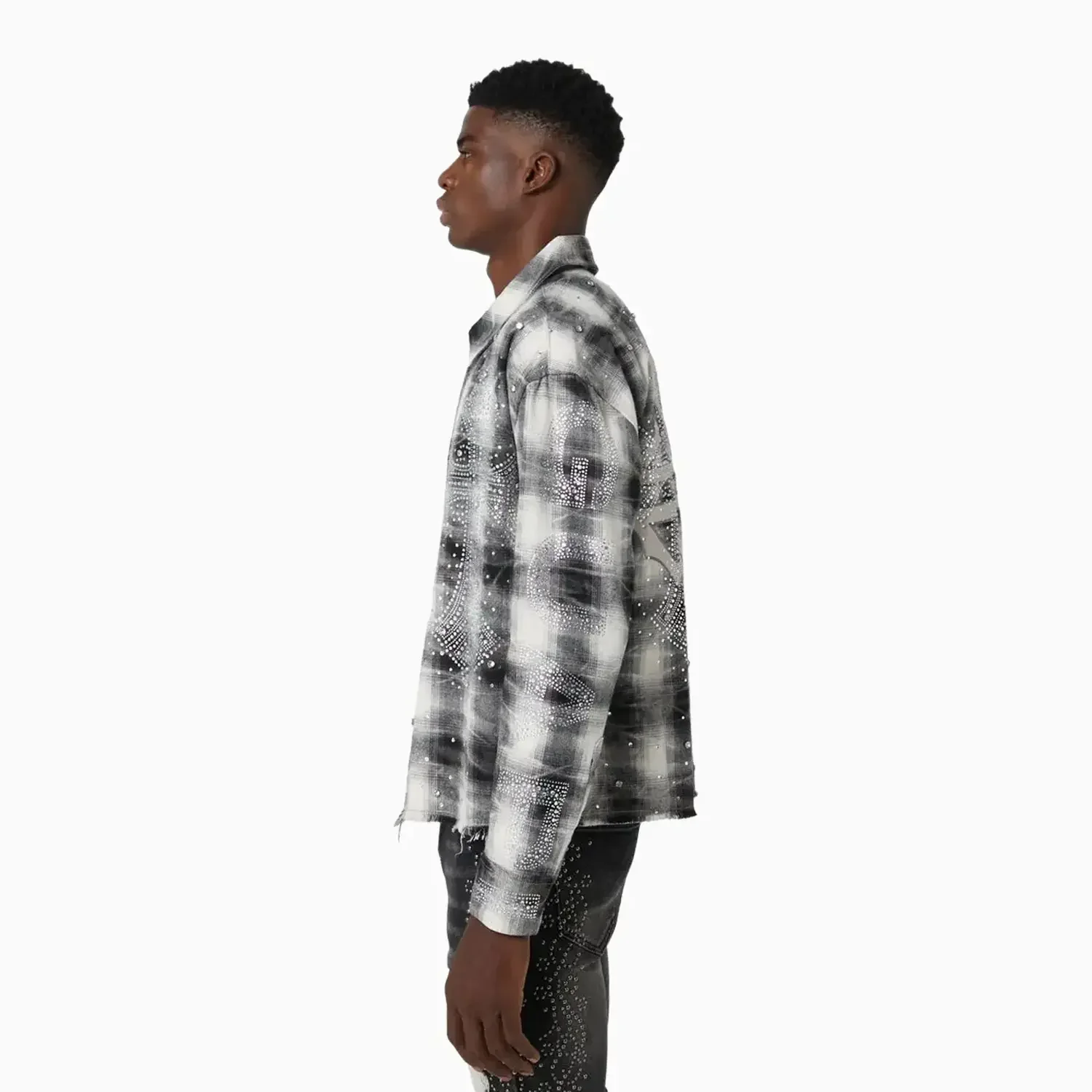 Men's Cloud Grey Cross Flannel Shirt - Image 4
