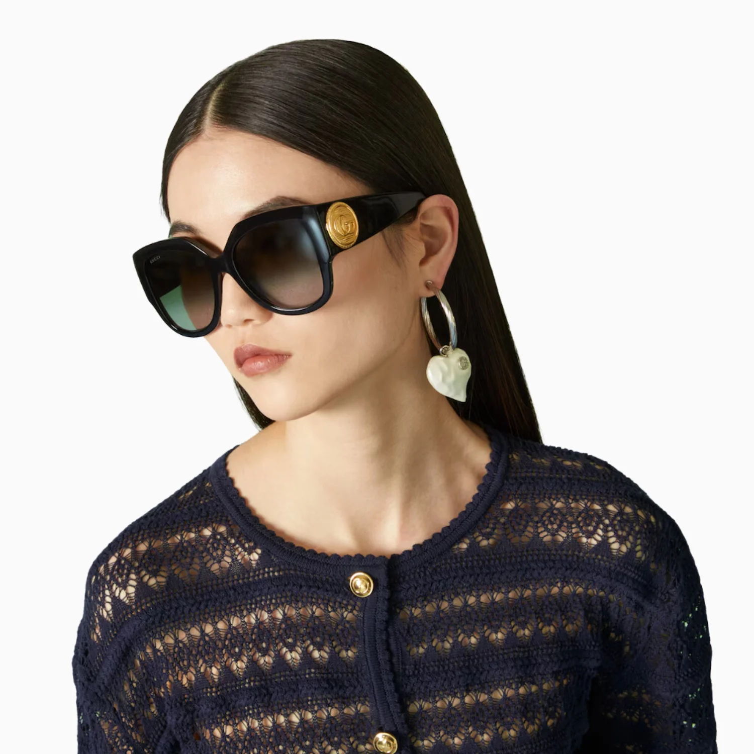 Women's GG Logo Square Frame Sunglasses - Image 2