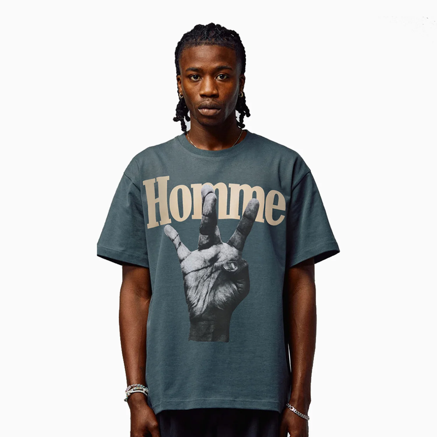 Men's Twisted Fingers Charcoal T Shirt