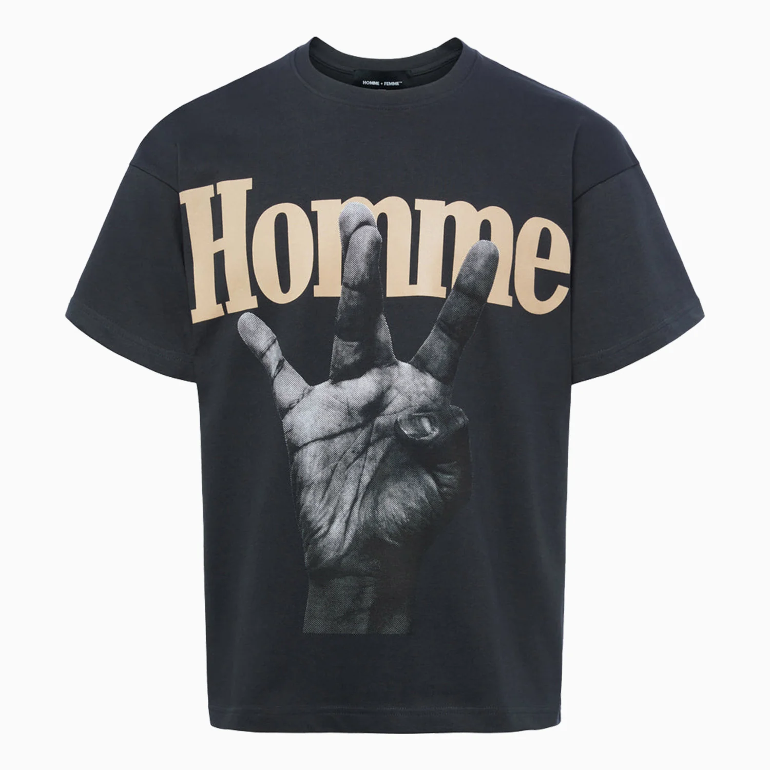 Men's Twisted Fingers Charcoal T Shirt - Image 2