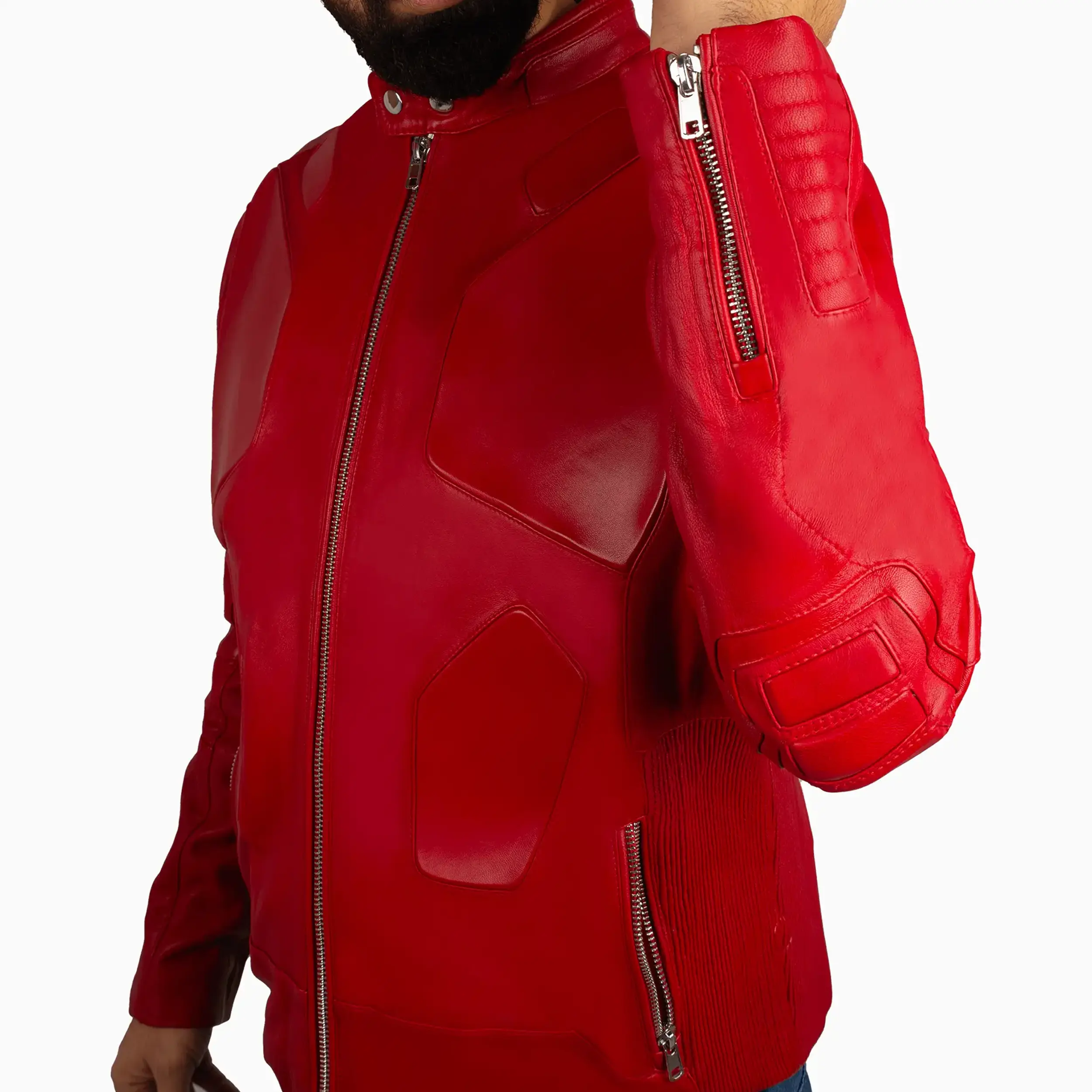 Men's Husdon Moto Leather Jacket - Image 4