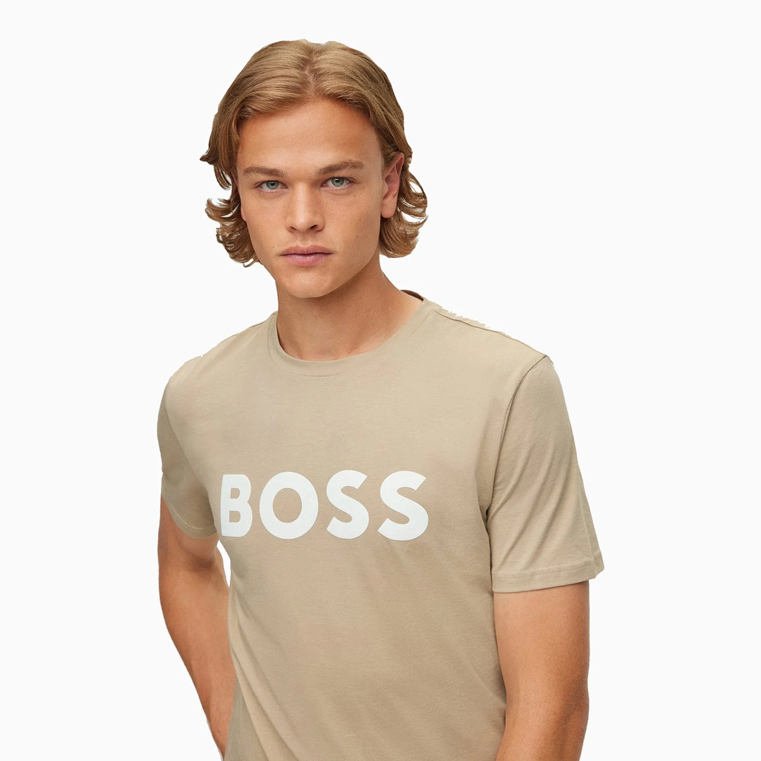 Men's Cotton Jersey T Shirt With Rubber Print Logo - Image 2