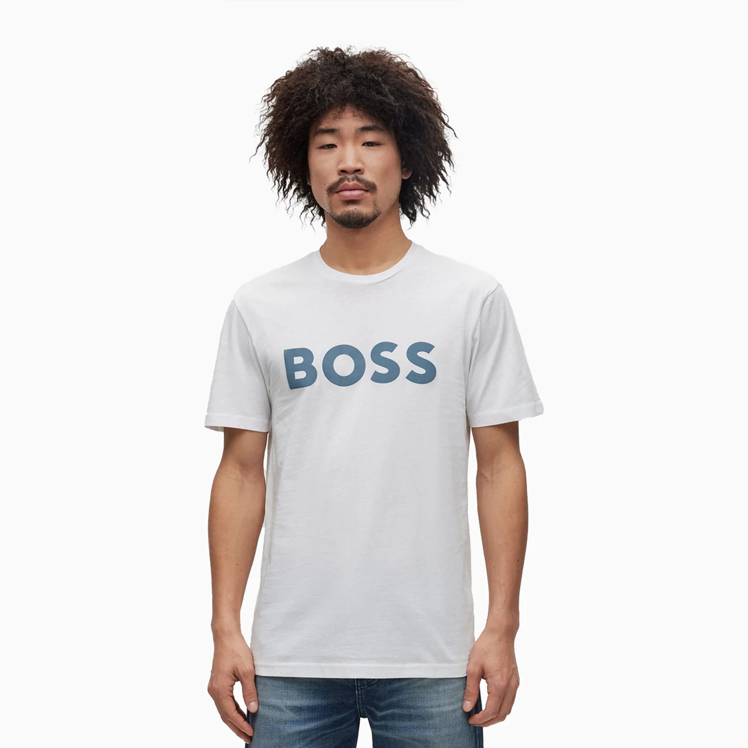Men's Cotton Jersey With Rubber Print Logo T Shirt