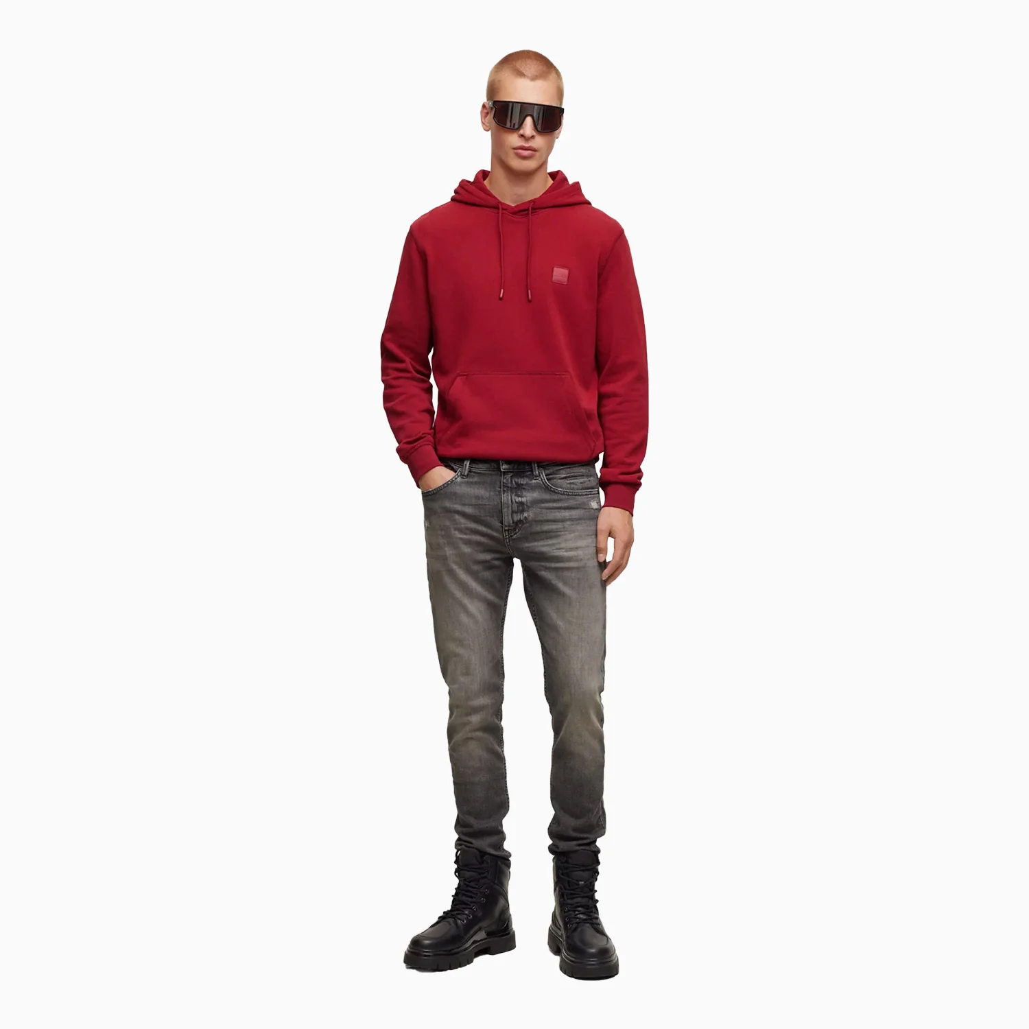 Men's Cotton Terry Hoodie With Logo Patch - Image 5