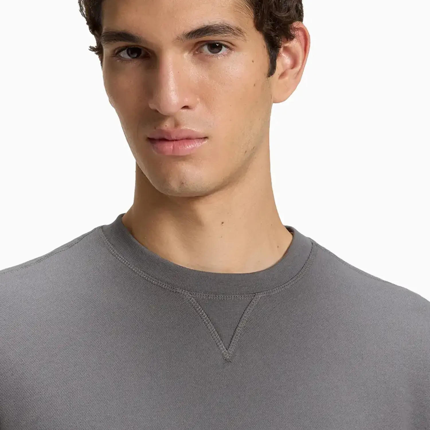 Men's Cotton Terry Sweatshirt with Logo Patch - Image 5