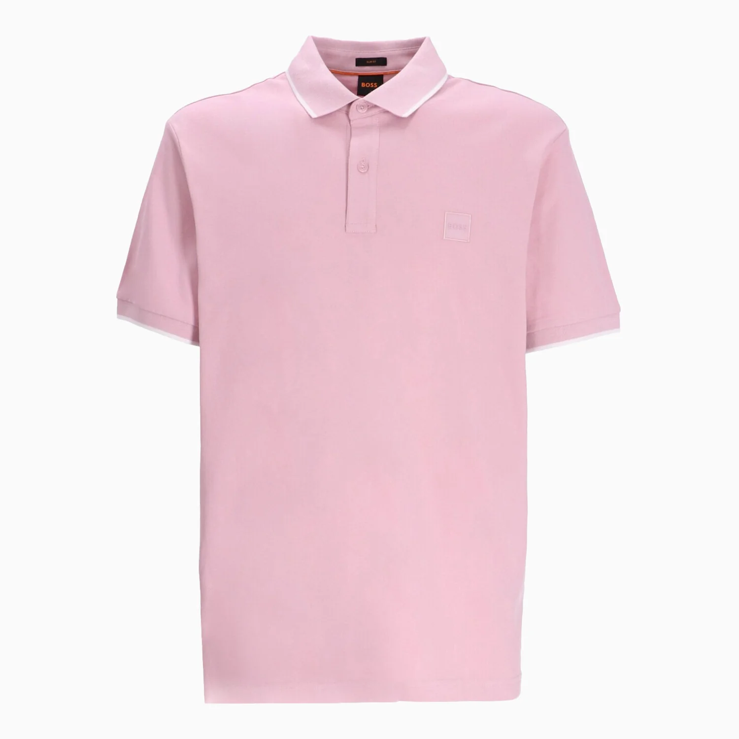 Men's Slim Fit Polo Shirt in Washed Stretch Cotton Pique - Image 2