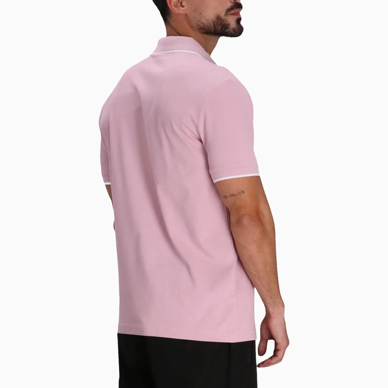 Men's Slim Fit Polo Shirt in Washed Stretch Cotton Pique - Image 3