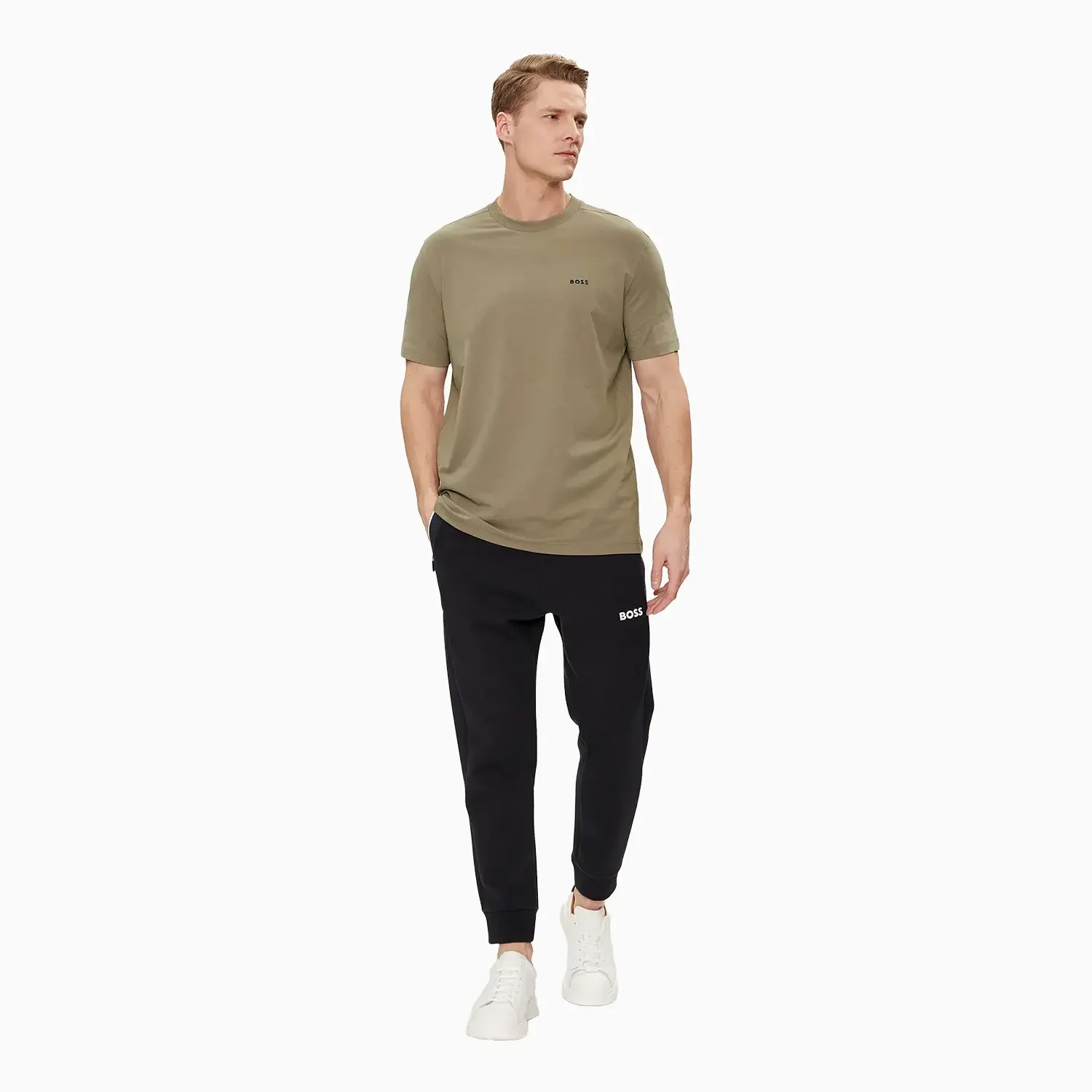 Men's Stretch Cotton Regular Fit T-Shirt With Contrast Logo - Image 3