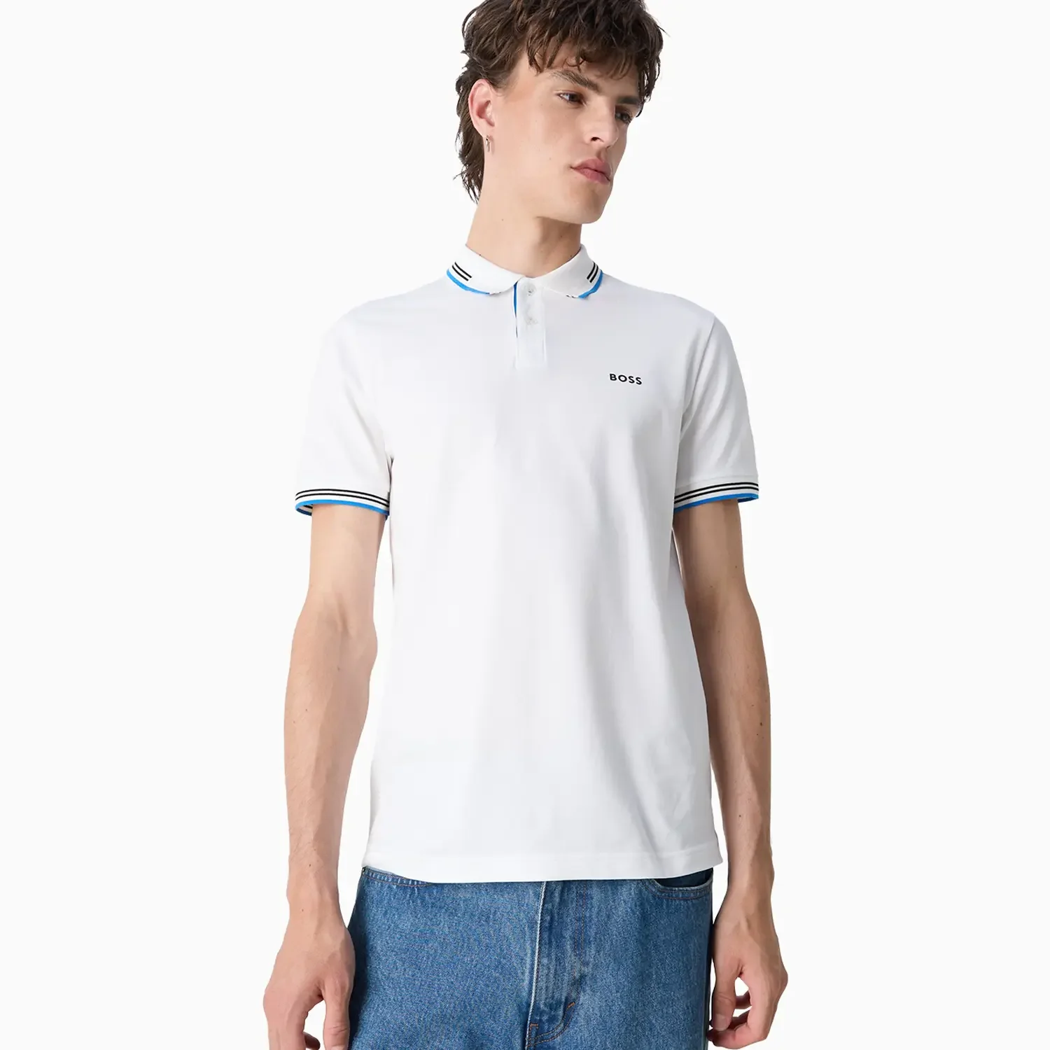 Men's Stretch Cotton Slim Fit Polo Shirt With Branding - Image 4