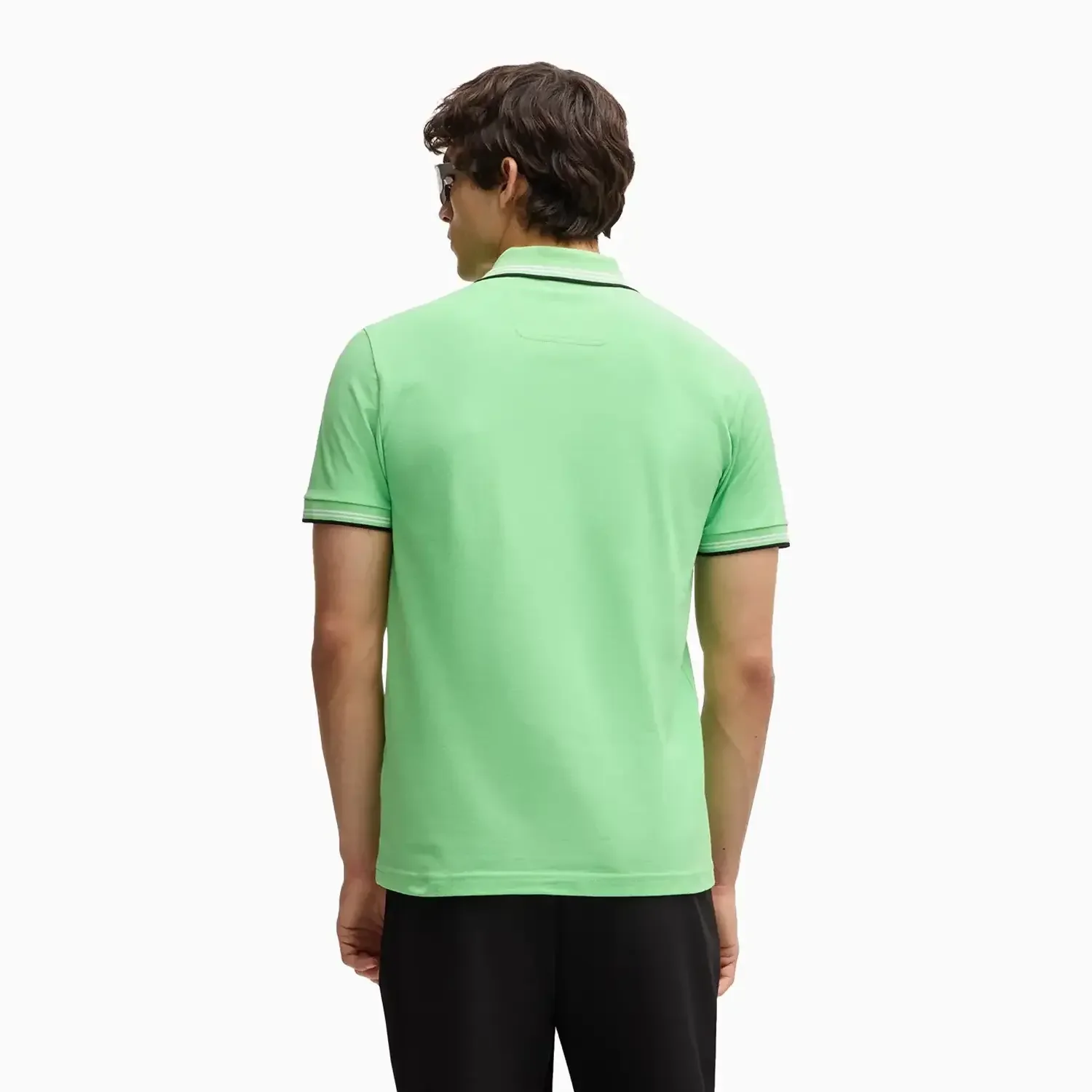 Men's Stretch Cotton Slim Fit Polo Shirt With Branding - Image 3