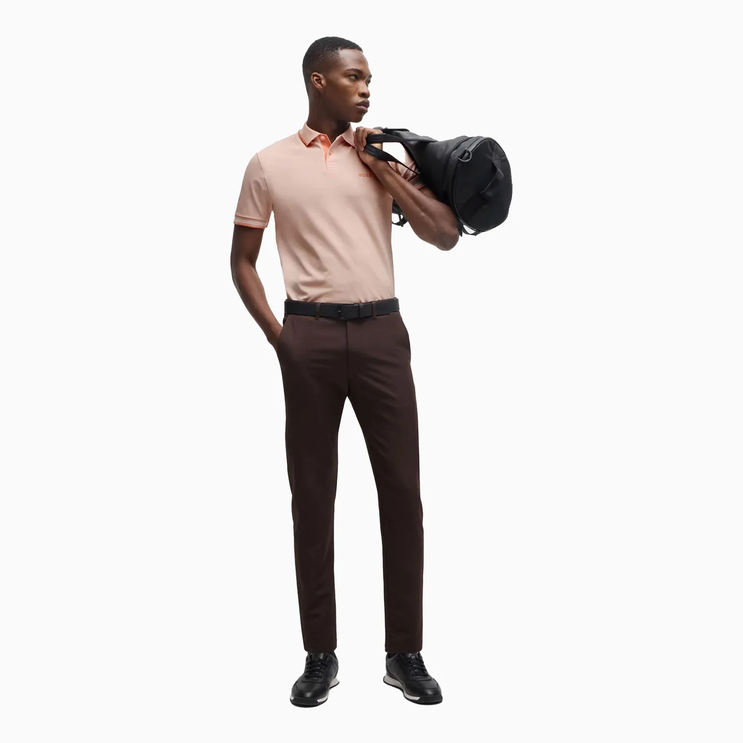 Men's Stretch Cotton Slim Fit Polo Shirt With Branding - Image 5