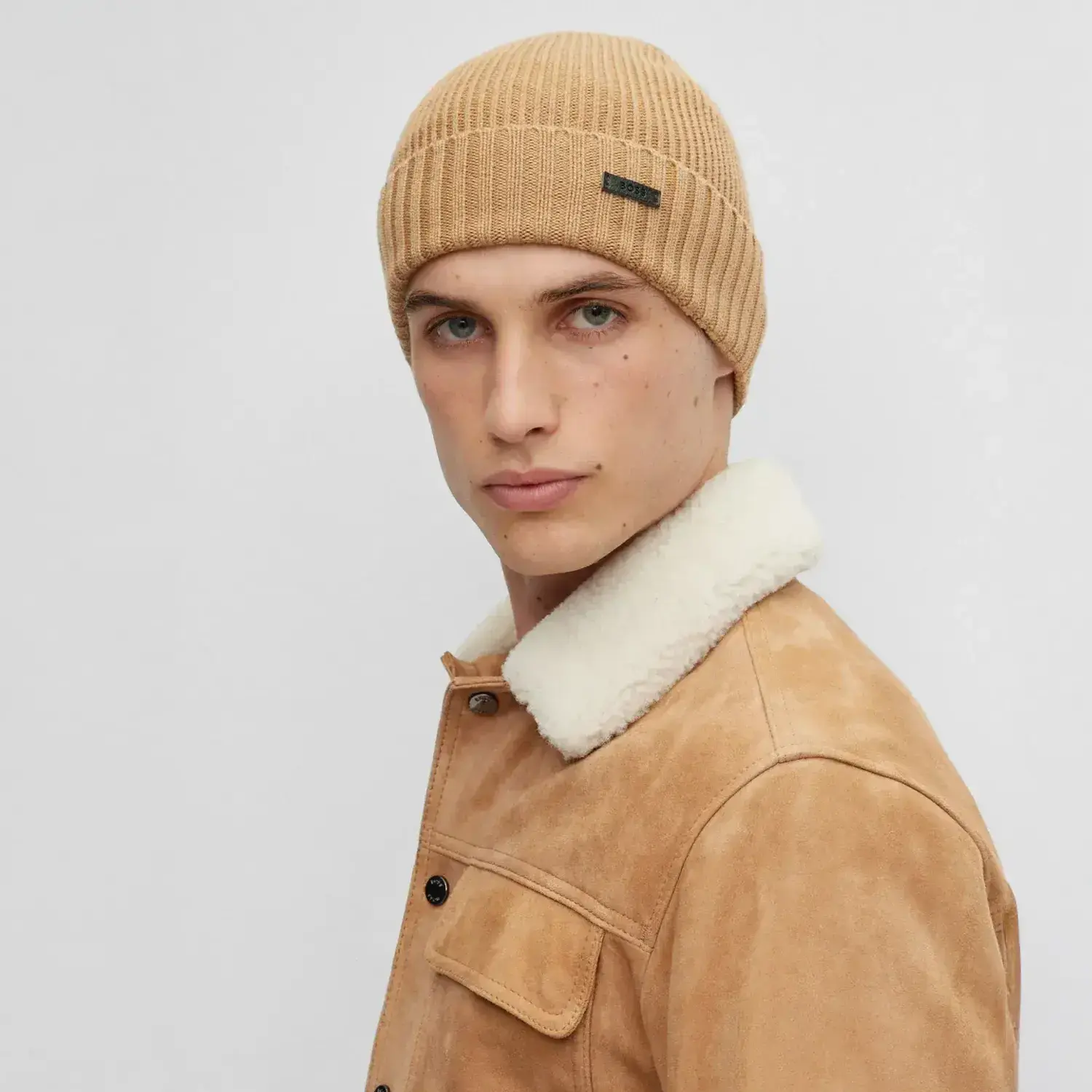 Ribbed Beanie Hat In Virgin Wool - Image 2