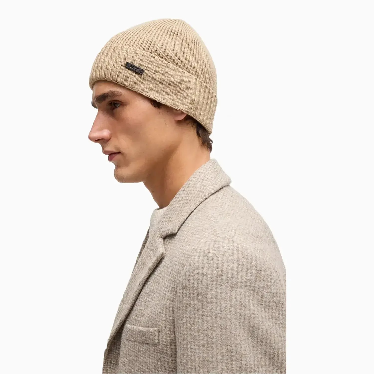 Ribbed Beanie Hat In Virgin Wool - Image 2
