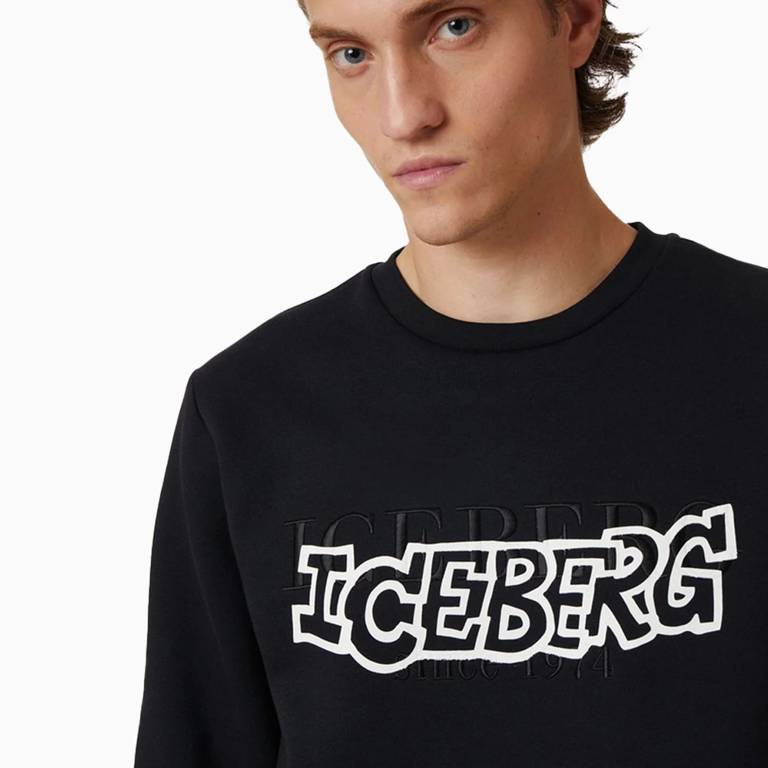 Men's Crew Neck Sweatshirt With Institutional And Cartoon Logo - Image 6