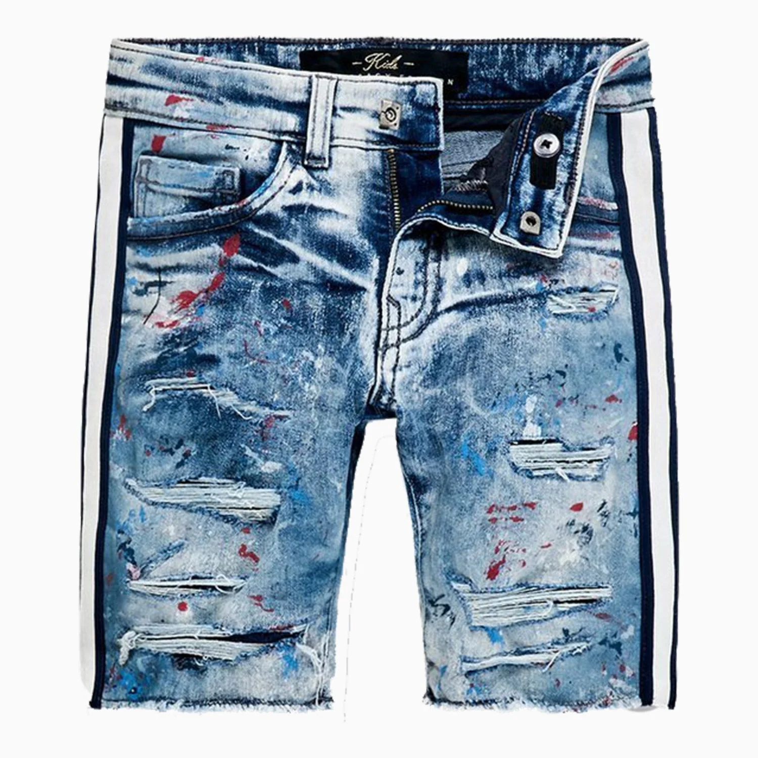 Kid's Striped Denim Short - Image 3