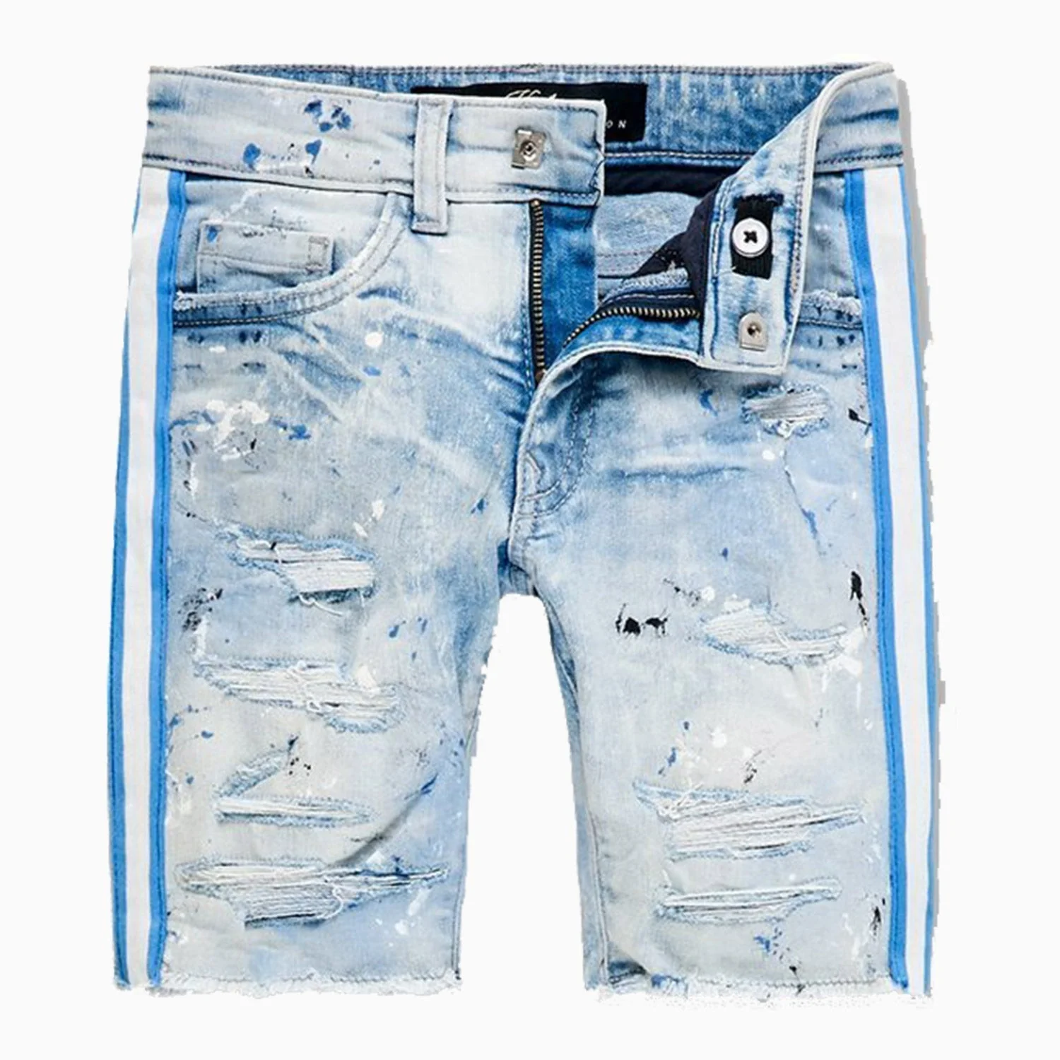 Kid's Striped Denim Short - Image 5