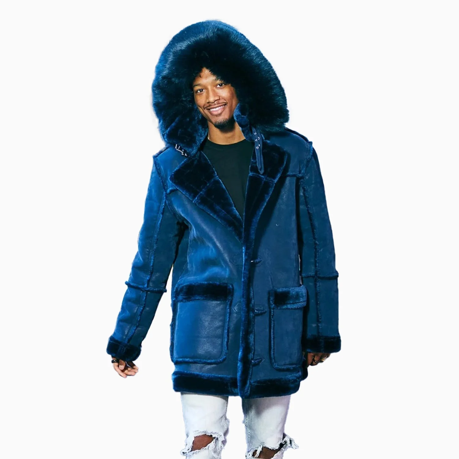 Men's Denali Hooded Shearling Coat - Image 2