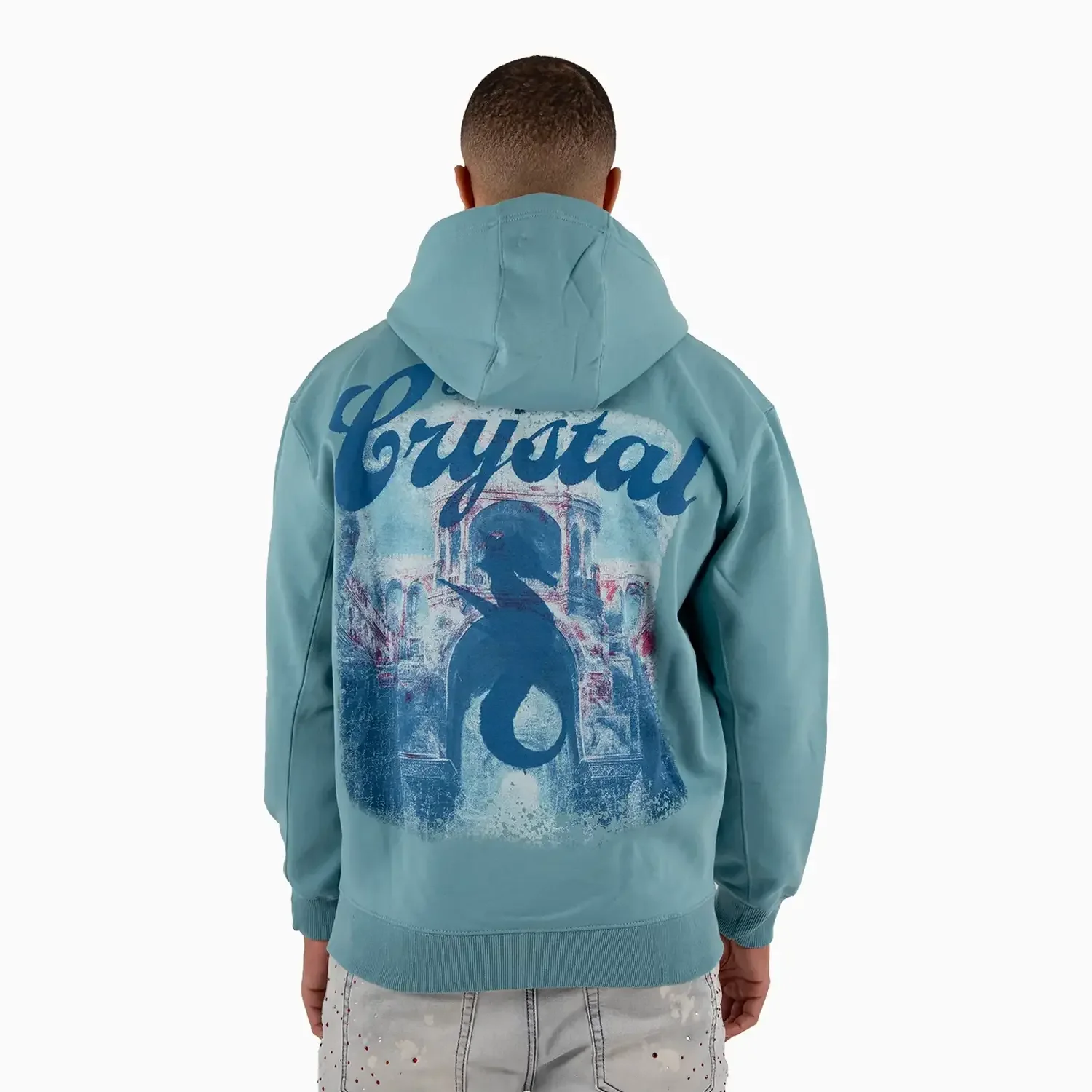 Men's LC Rhine Stone Sea Horses Hoodie - Image 2
