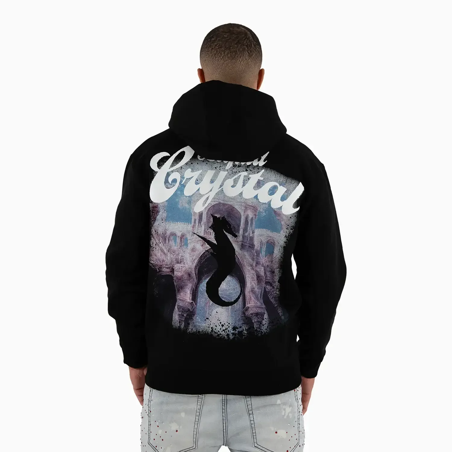 Men's LC Rhine Stone Sea Horses Hoodie - Image 2