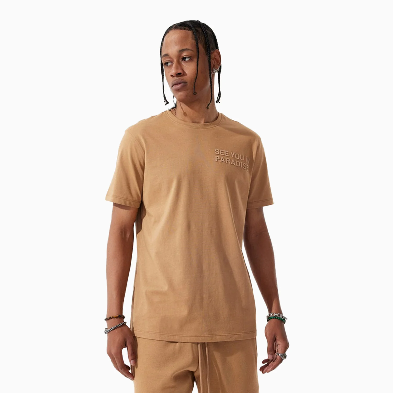 Men's Paradise Tonal T Shirt And Shorts Outfit - Image 2