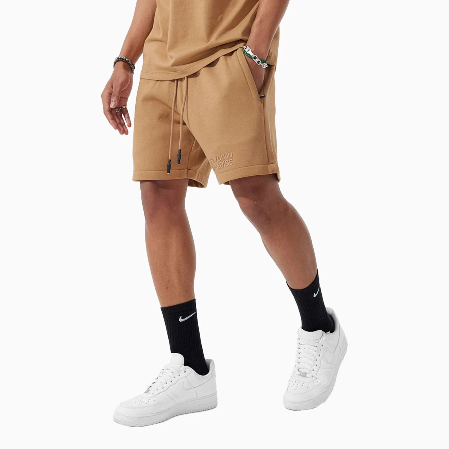 Men's Paradise Tonal T Shirt And Shorts Outfit - Image 3