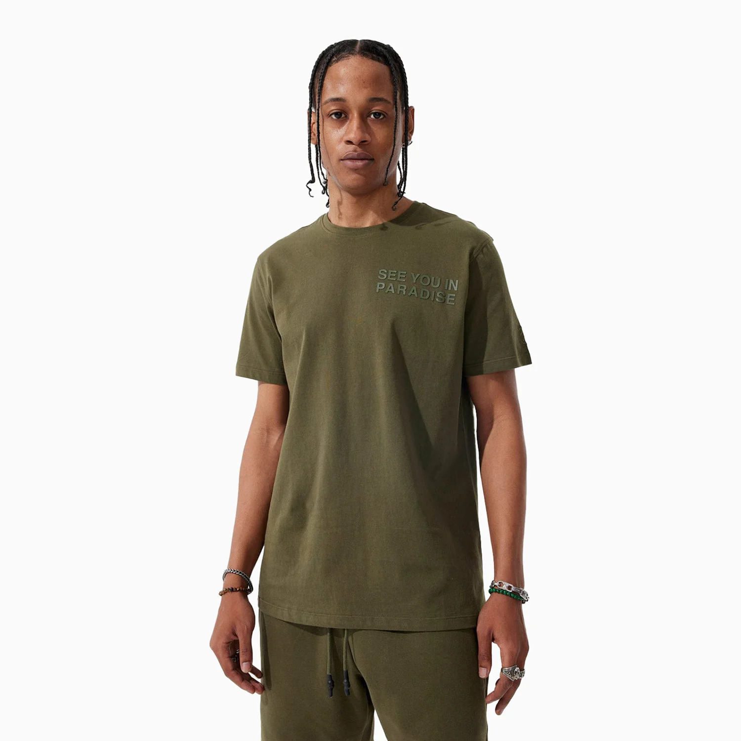 Men's Paradise Tonal T Shirt And Shorts Outfit - Image 2