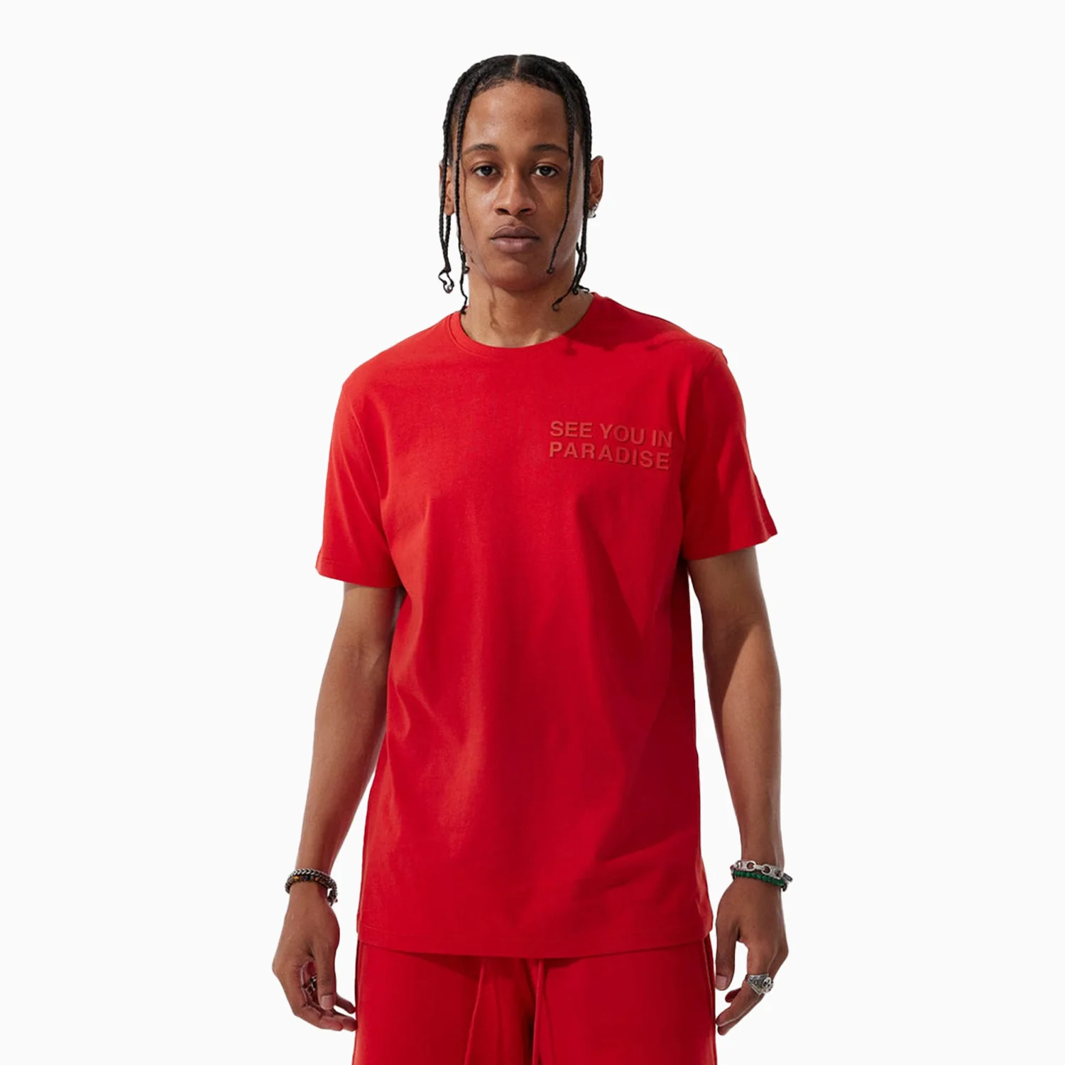 Men's Paradise Tonal T Shirt And Shorts Outfit - Image 2
