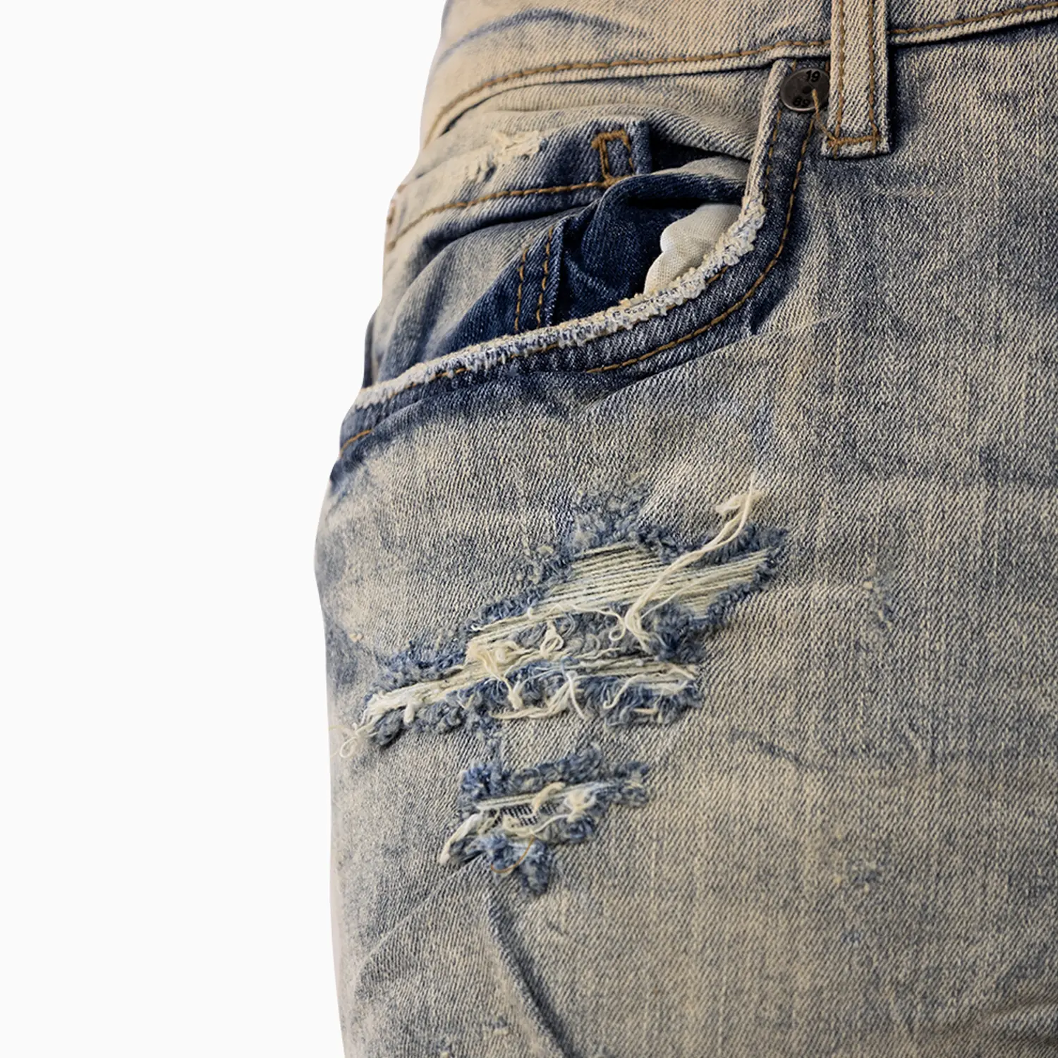 Men's Ross Fit With Shreds Denim Pant - Image 3